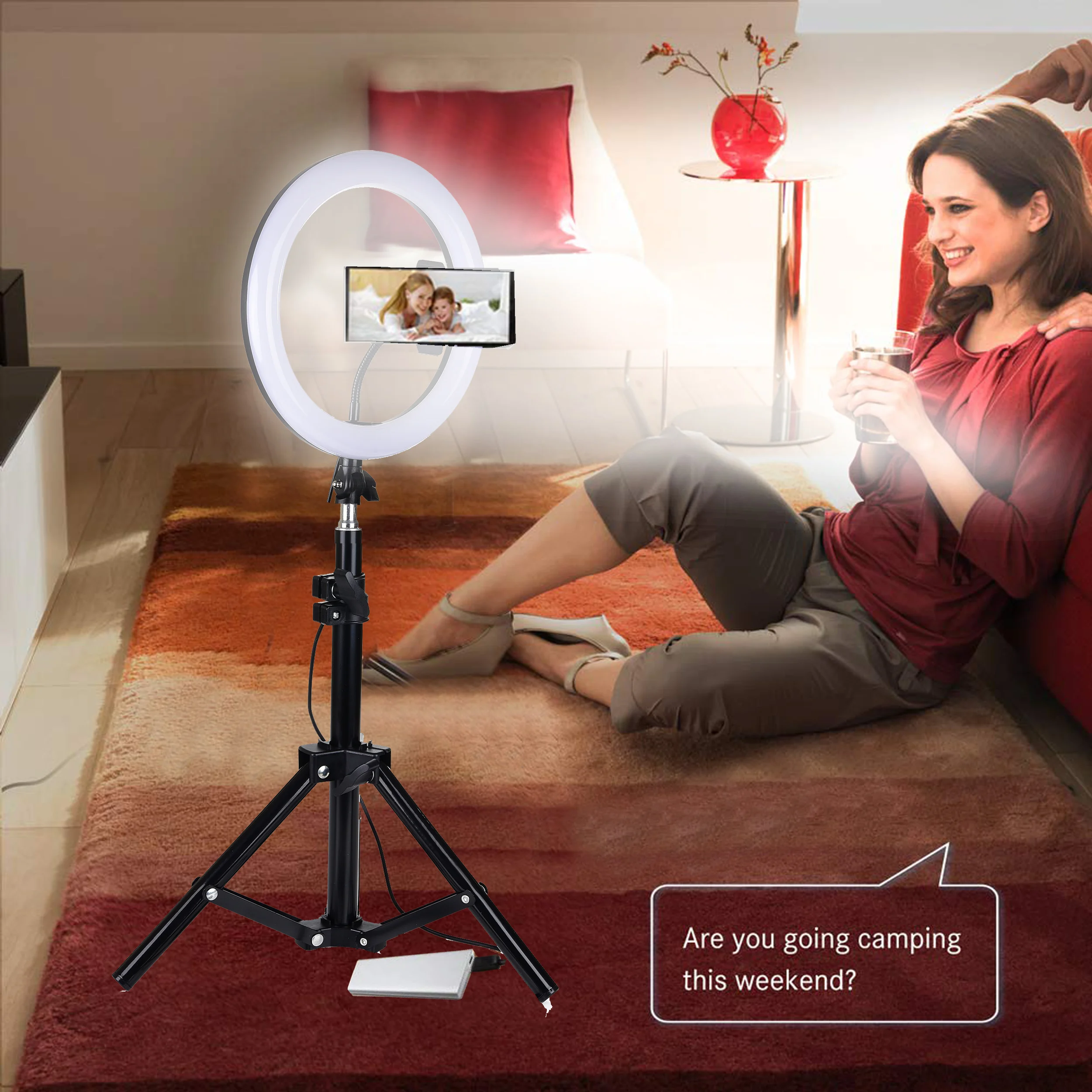 Светодиодный фонарь с регулируемой яркостью для красоты, пластиковый USB регулируемый штатив 160 см 3000 K-5000 K для потокового макияжа, лампа для фотографии на YouTube