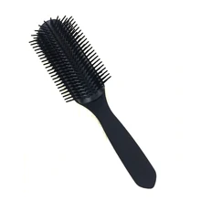 European Style Black Hairdressing Brush Comb 9 Line Teeth Detangle Hair Comb With Ball Tip Pro Hair Pomade Brush For Haistyling