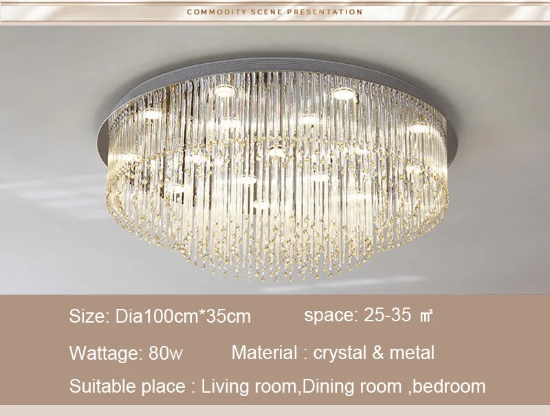 Современные светодиодные Кристалл большой круглый потолочный светильник для гостиная спальня украшения потолочный светильник освещение в помещении