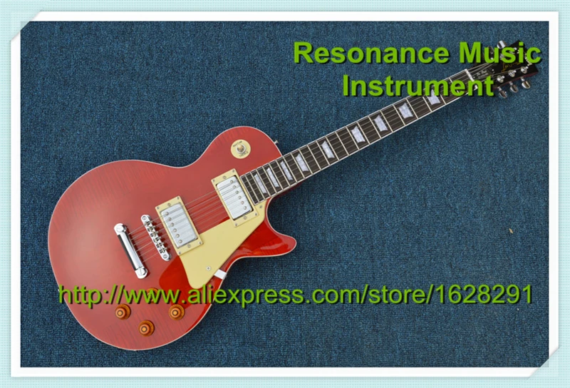 

Custom Shop Red Tiger Grain Finish Harrison Clapton 1957 R7 LP Standard LUCY Signature Guitar China In Stock