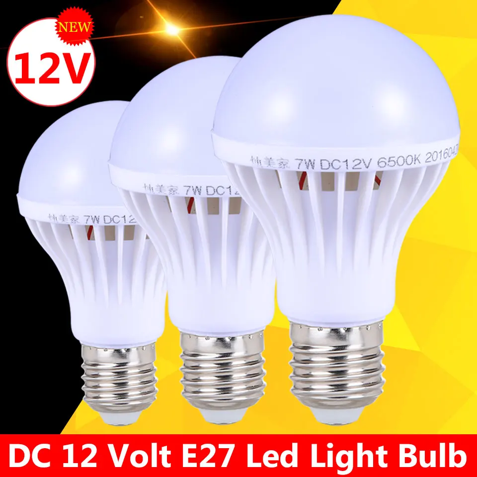 Светодиодный E27 лампочка Bombillas светодиодный DC 12 В 5 Вт 7 Вт 9 Вт 12 Вт умные лампы 12 вольт ампулы светодиодный s лампы светильник для наружного кемпинга светильник ing