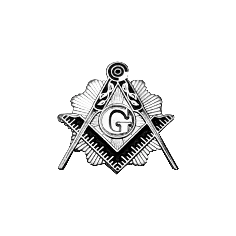 Значки масонства цвета: золотистый, серебристый компас и квадратная брошь броши в ассортименте игла с цанговым зажимом, 19,1 мм - Цвет: Silver