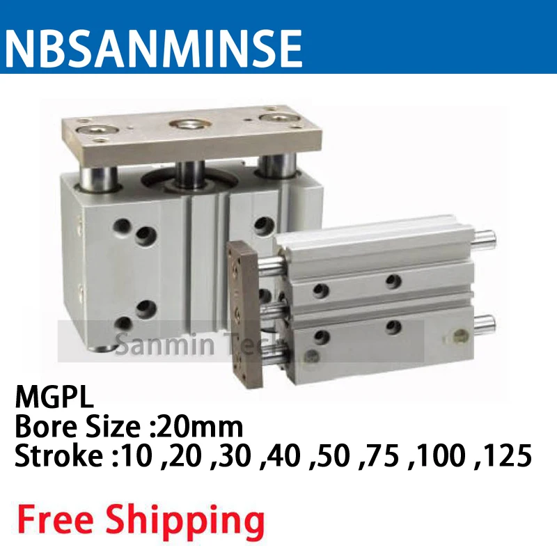 MGPL Bore Size 20 Compressed Air Cylinder SMC Type ISO Compact Cylinder