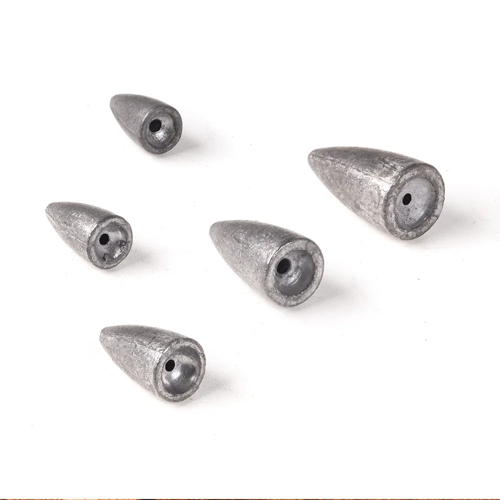 5pcs/lot 2.5g 3.5g 5g 7g 10g 14g 20g 30g Lead Sinkers Bullet Shaped Weights Anti Dust Sea Down Sinker Fishing Tackle Accessories