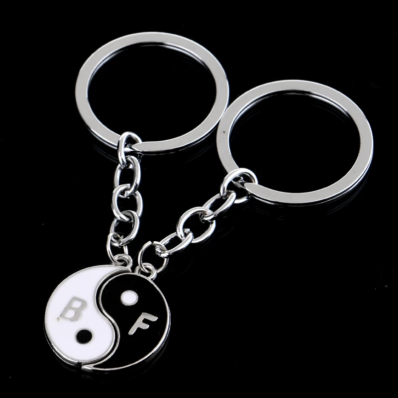 Owl meilleures amies Best Friends COUPLE AMOUR COEUR LOVE en Métal Keychain Key Chain Ring 