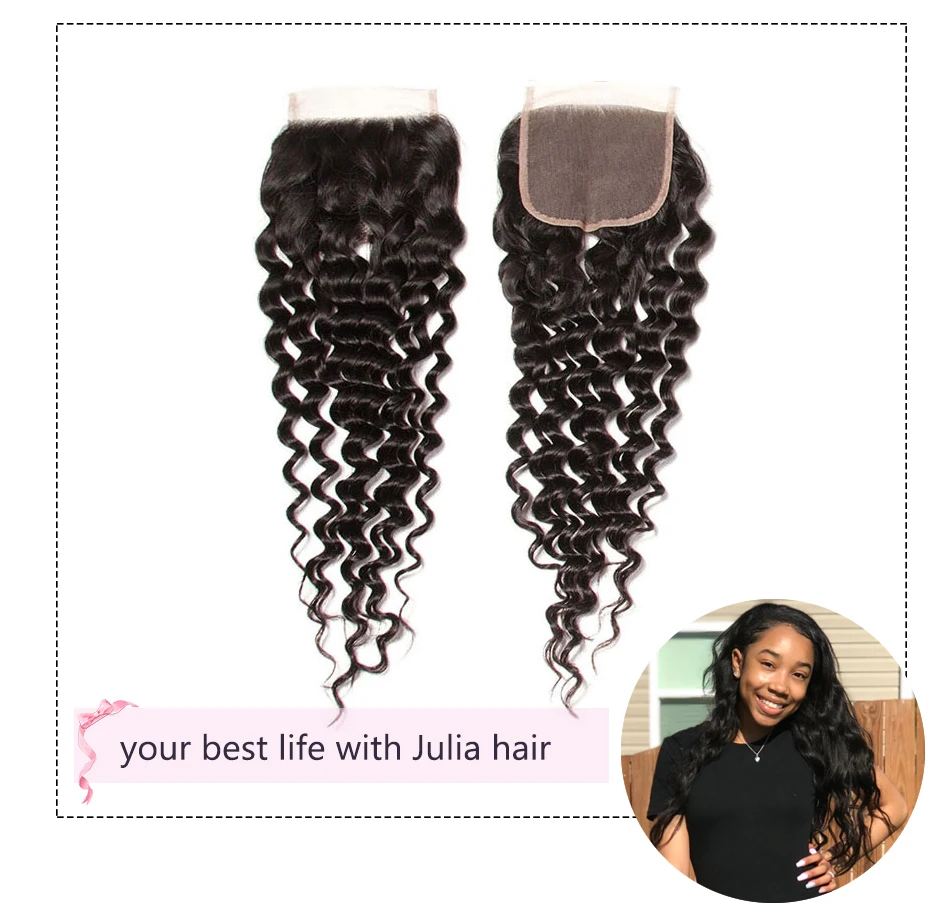 Ali Julia бразильские волнистые волосы, волнистые пряди с закрытием, 4 пряди и 1 кружевная застежка, часть, человеческие волосы Remy