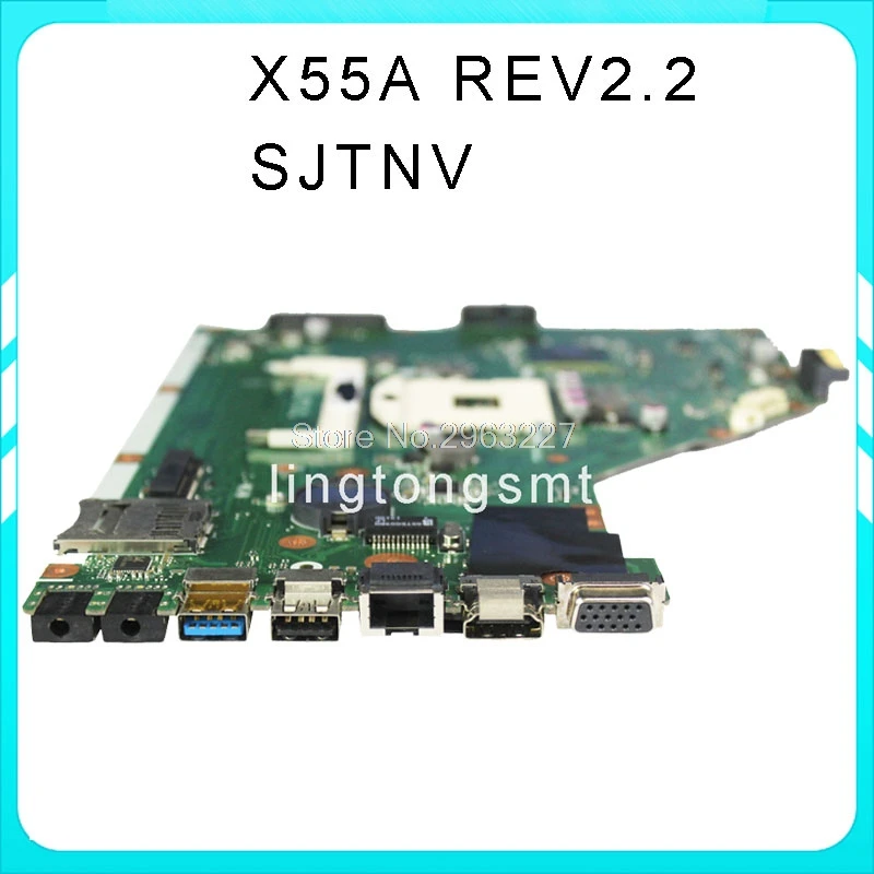 Skup X55A płyta główna REV2.2 HM70 dla ASUS X55A laptopa płyty głównej płyta główna w X55A płyty głównej płyta główna X55A test płyty głównej 100% OK