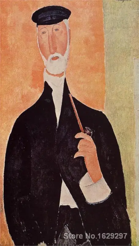 

Man with a Pipe (The Notary of Nice) Amedeo Modigliani painting for sale Hand painted High quality
