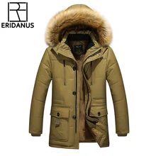 Мужская Новинка года, зимняя хлопковая куртка, модная Мужская Утепленная Повседневная теплая куртка с меховым воротником, зимнее Брендовое пальто с капюшоном, парки M575s