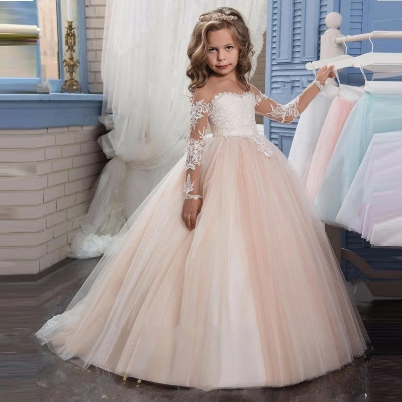 ballgown lace flower girl dresses