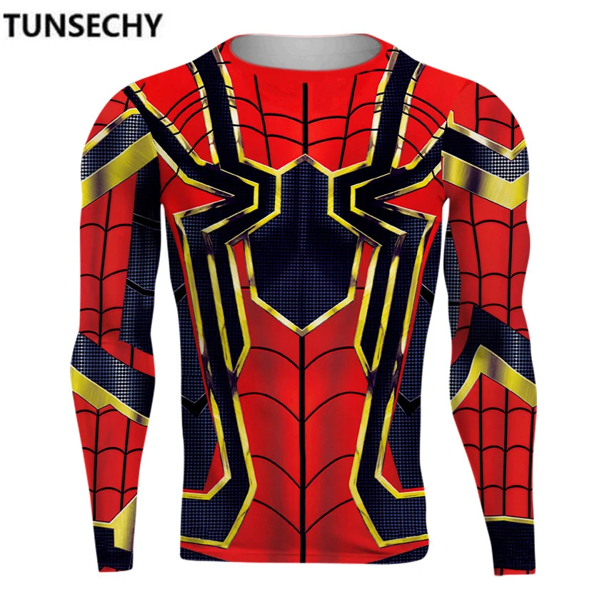 

Raglan Sleeve Spiderman 3D Printed T shirts Men Compression Shirts 2019 NEW Tops For Male Cosplay Costume Clothing