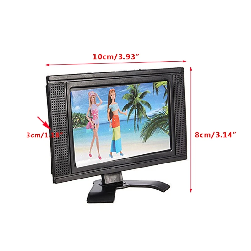 New LCD TV Doll Toy Structures Accessories For Barbie Doll House Furniture Sep6-A 4