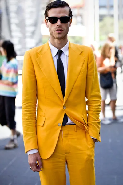 Yellow Men Suit Terno Slim Fit 