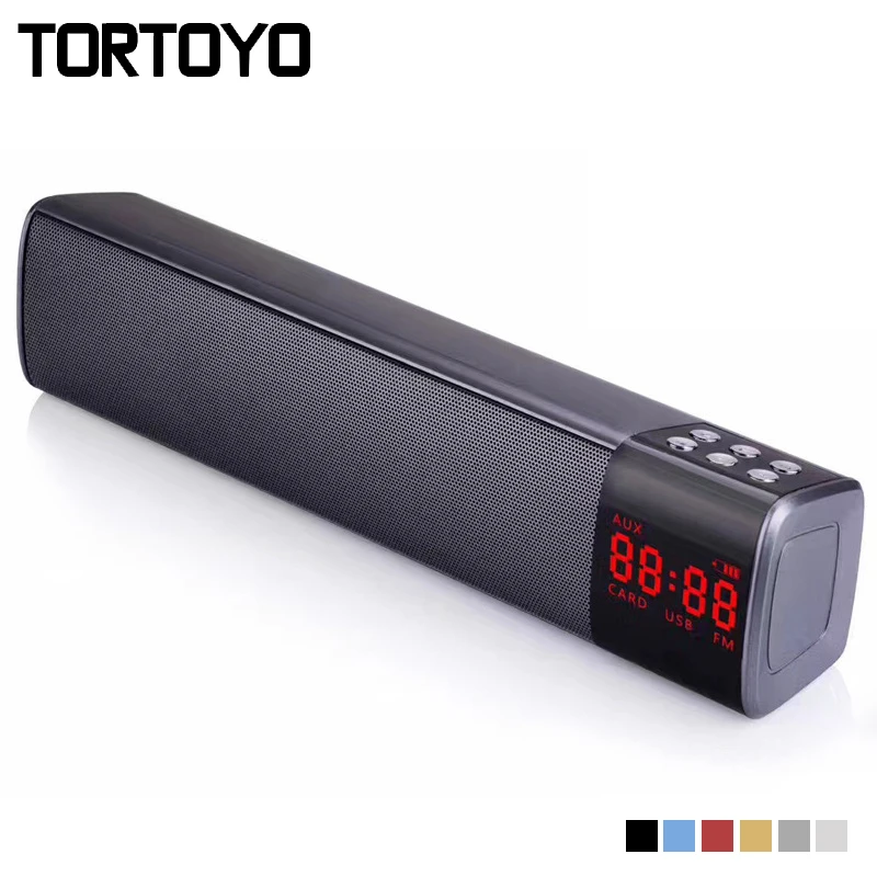 TORTOYO 10 Вт HIFI Портативный беспроводной Bluetooth динамик стерео Саундбар TF FM USB Колонка