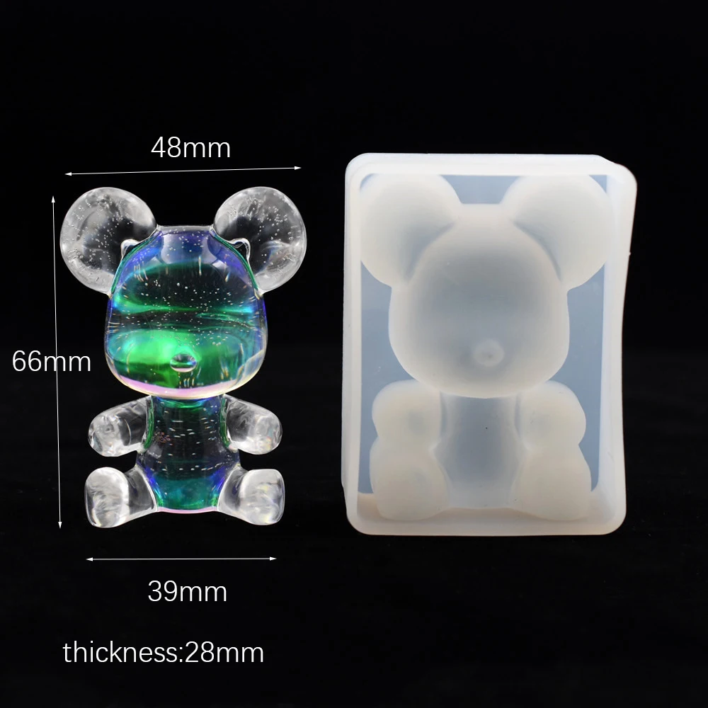 Силиконовая форма SNASAN для смолы 3D подвеска в виде медведя сделай сам
