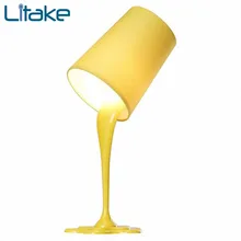 Litake Новая Мода креативная разливающая Краска Ведро настольная лампа спальня Настольный светильник, художественный, декоративный стиль офисный свет украшение дома