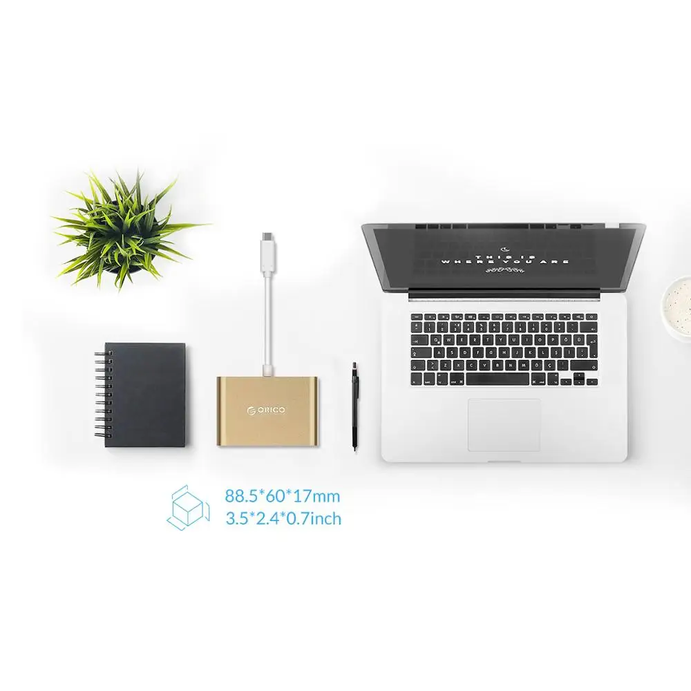 ORICO USB C концентратор Type для нескольких USB3.0 HDMI/VGA/RJ45/SD TF кард ридер сплиттер PD
