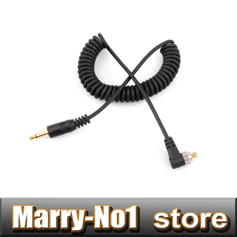 3.5mm to Male FLASH PC Sync Cable Cord with Screw Lock For 580EX II 7D