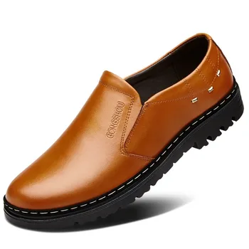 

Hot Sale Casual Leather Slip-on Shoes Men Loafers Fashion Chaussure Homme Luxe Breathable Driving Shoes Man Casual Boat Shoes