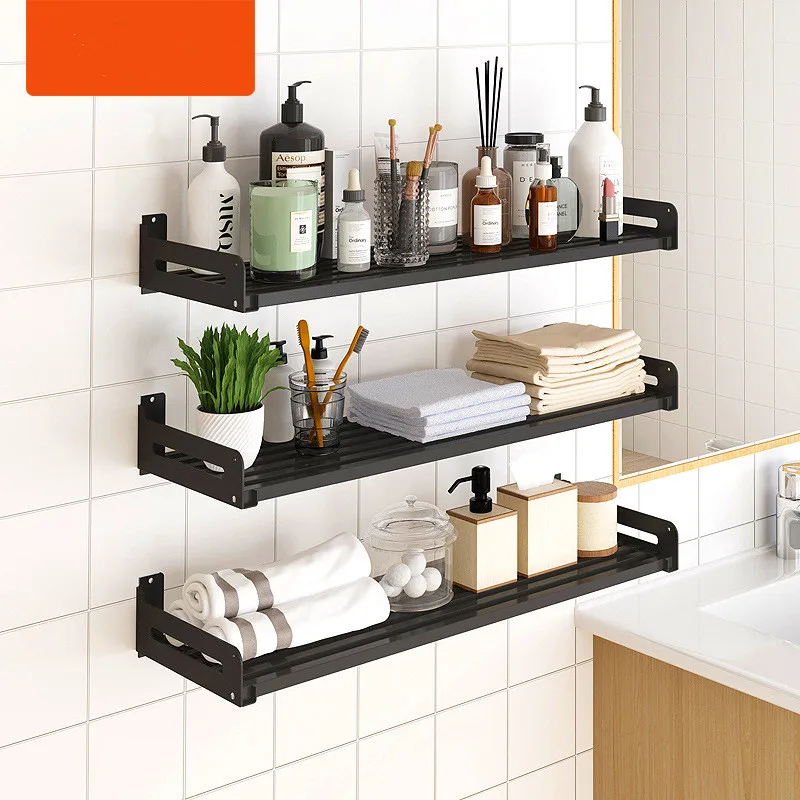  Black Stainless Steel Kitchen Shelf Wall-mounted Microwave Oven Rack Kitchen Wall Hanging Storage S - 33042706219