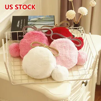 

Winter Faux Fur Girl Coin Purse Children's Wallet Small Change Purse Kid Plush Bag Coin Pouch Bow/Fur Ball Baby Handbag
