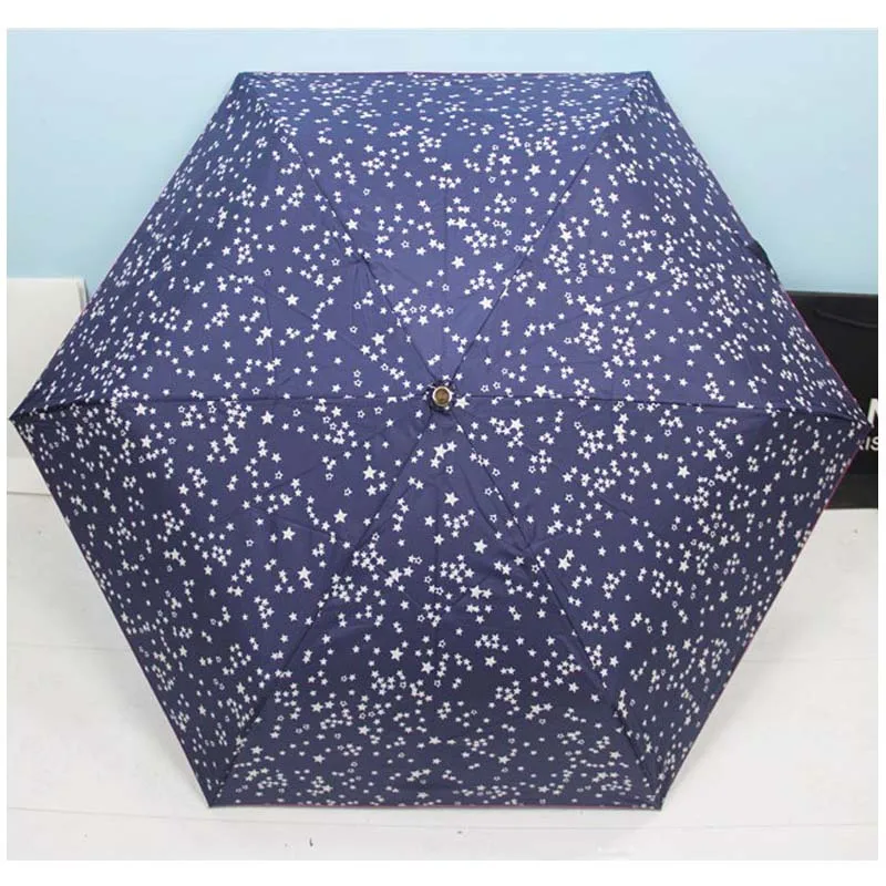 

Creative curved hook handle ultra light stars umbrella folding small fresh umbrella rain women girl sunny and rainy parasol sun