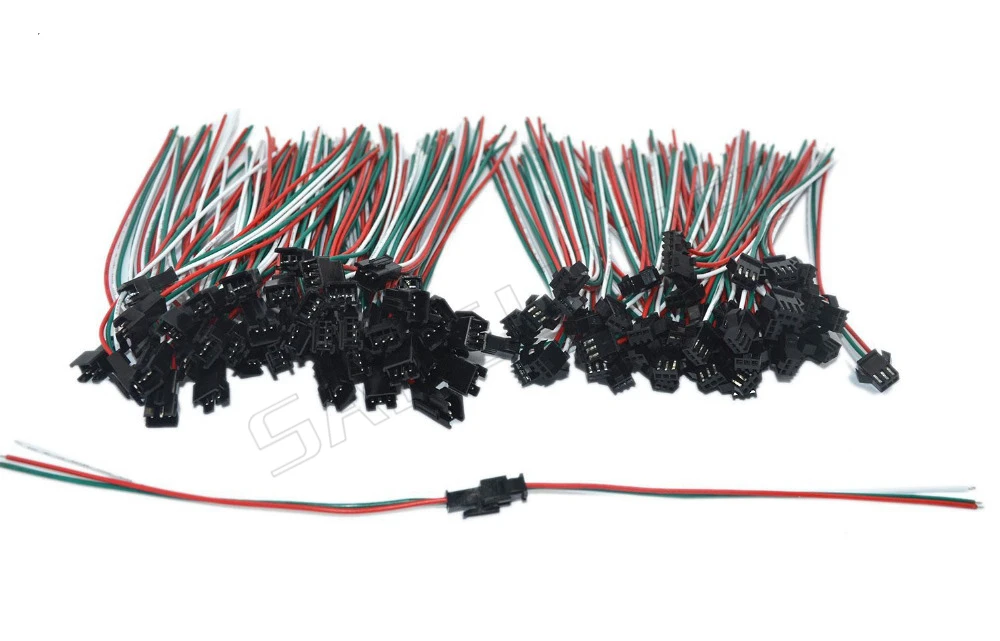 100 пар 3 Pin JST SM Разъемы для WS2812B WS2811 WS2812 RGB Светодиодные ленты женщин и мужчин