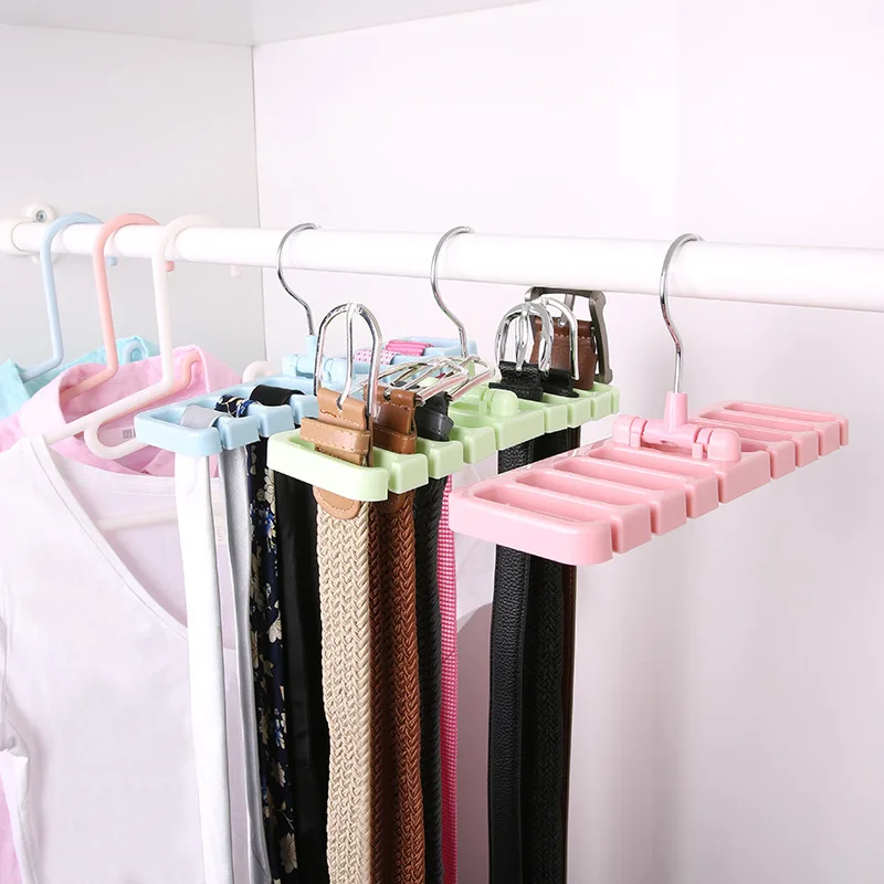 

1 Pc Wooden Tie Hanger Belt Scarf Closet Rack Organizer Holder (Wood Color) cross-Border Creative 8 Hole Belt Tie Rack Multi-Fun