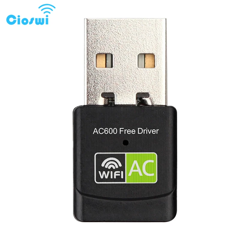 

Cioswi Wifi Adapter Network Card Wi-Fi USB Ethernet Internet Lan Wi-Fi Adapter Dual Band 600Mbps Strengthen WiFi Signal