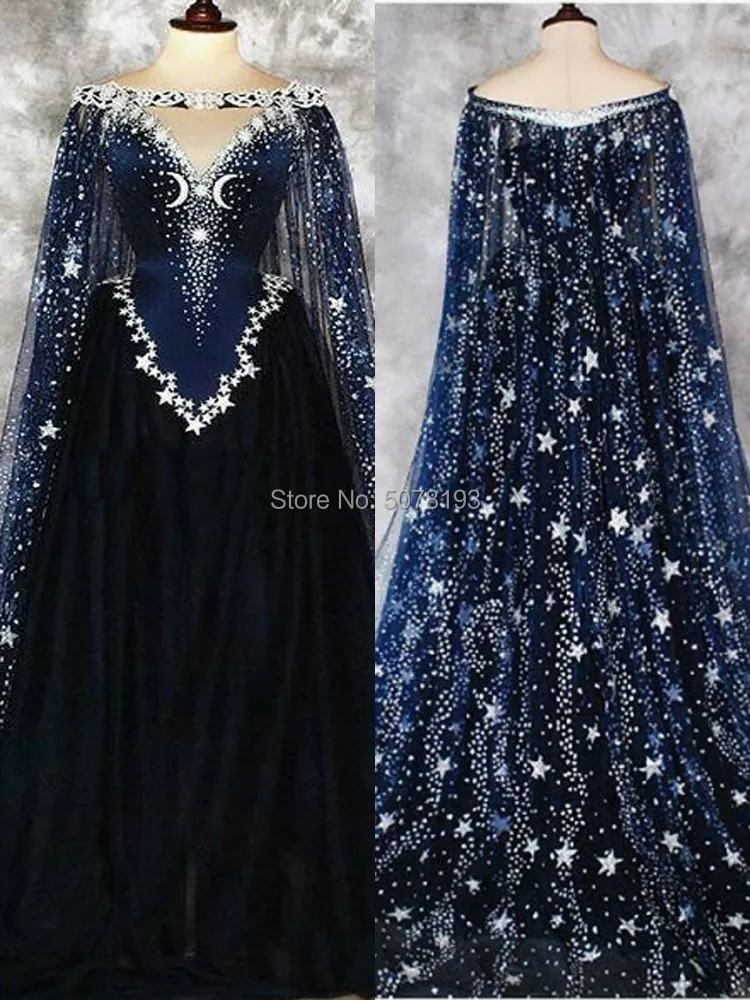 

2019 V-neck OFF the SHOULDER sleeveless A-line floor-length tulle Quinceanera Dresses/gown stars&beading&Cloak free shipping