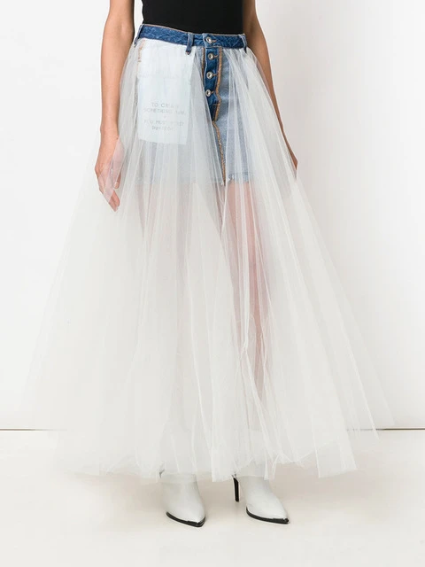 jean skirt with tutu