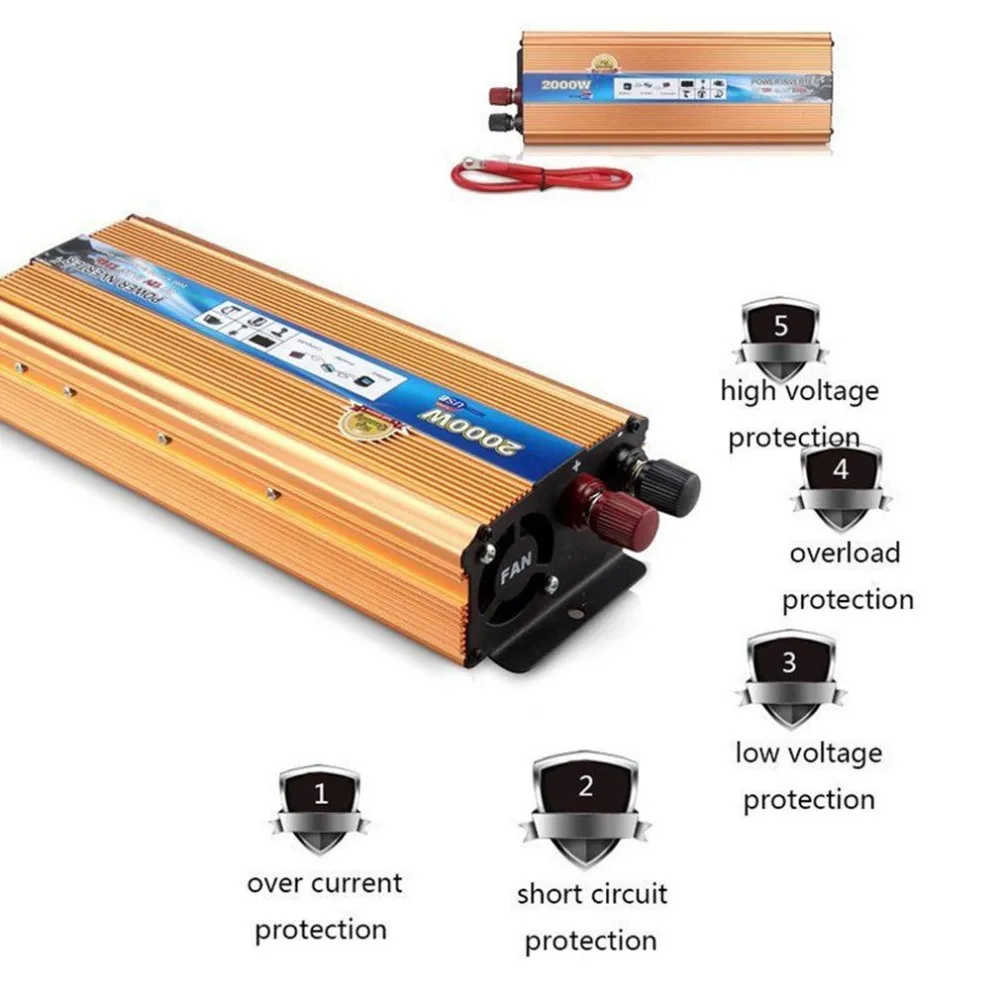 

4000W Peak DC 12V to 110V/220V Modified Sine Wave Power Inverter Car Power Inverter Car Converter With USB Ports