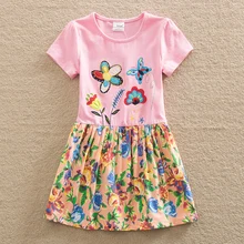 2016 wholesale BABY Girl Clothes short Sleeve Girls Dress Kids pretty Dresses A-line children clothing new fashion style H6250