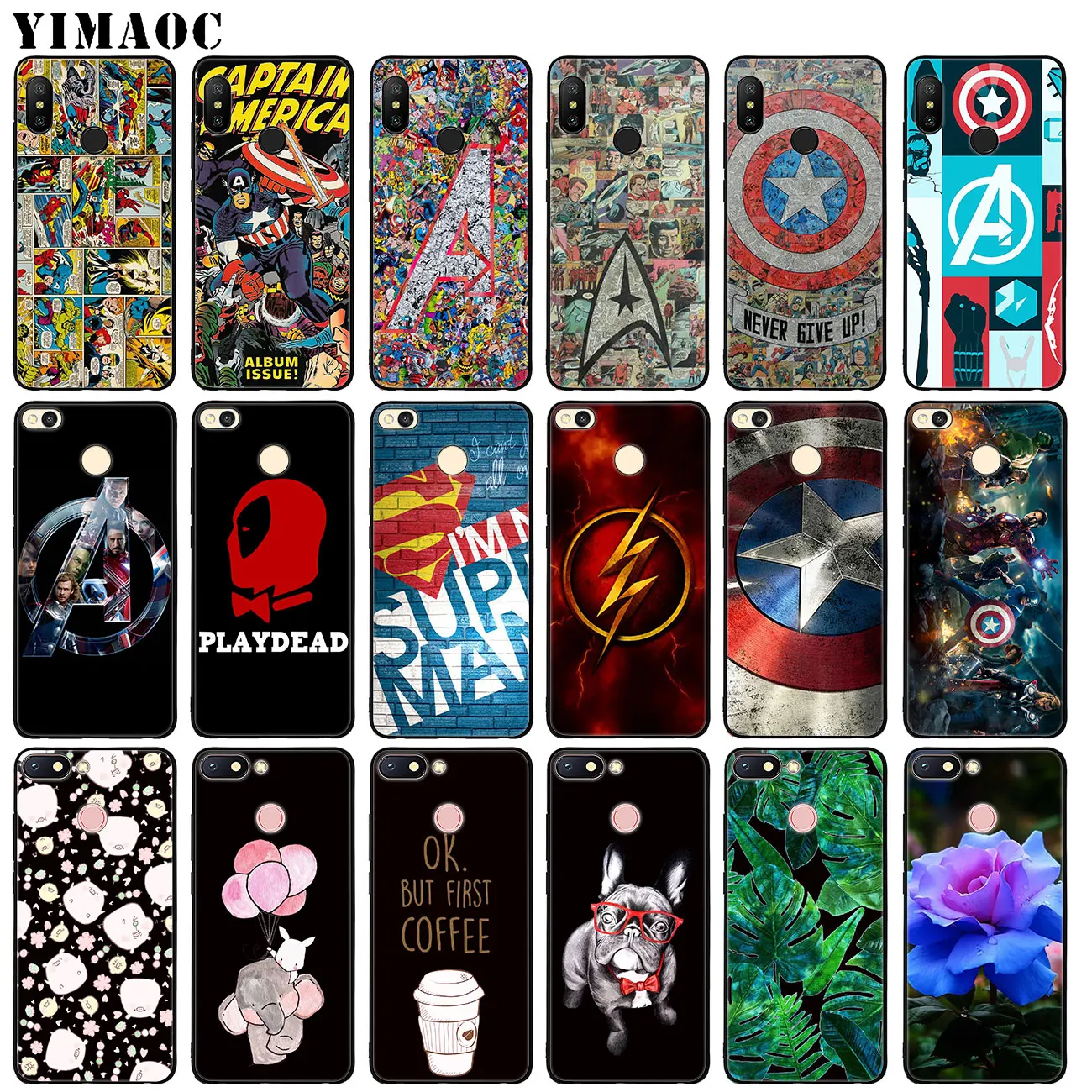 

The Avengers Marvel Deadpool Flash Captain America Soft Case for Xiaomi Mi 9 8 A2 Lite A1 6 pocophone f1 MAX 3 mi9 mi8 mia2