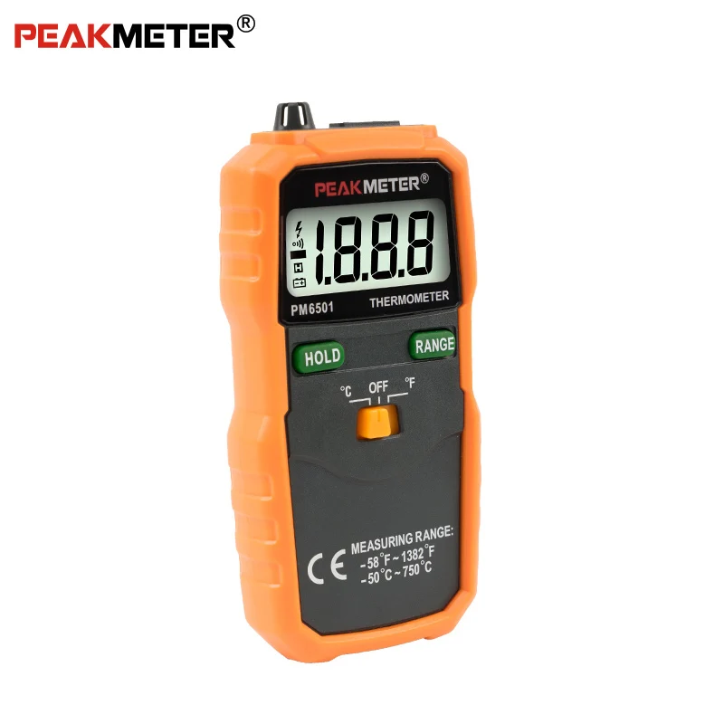 MS6501 Peakmeter цифровой термометр-58F~ 1382F измеритель температуры с типом K сенсорный датчик термопары