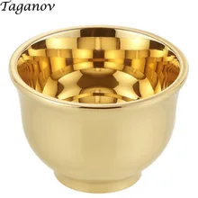 2,5 дюймов медная маленькая чайная чашка для воды 100 мл, чашка для воды, кофе, молока, вечерние чайные принадлежности, латунные китайские чайные чаши, подарки для домашнего друга