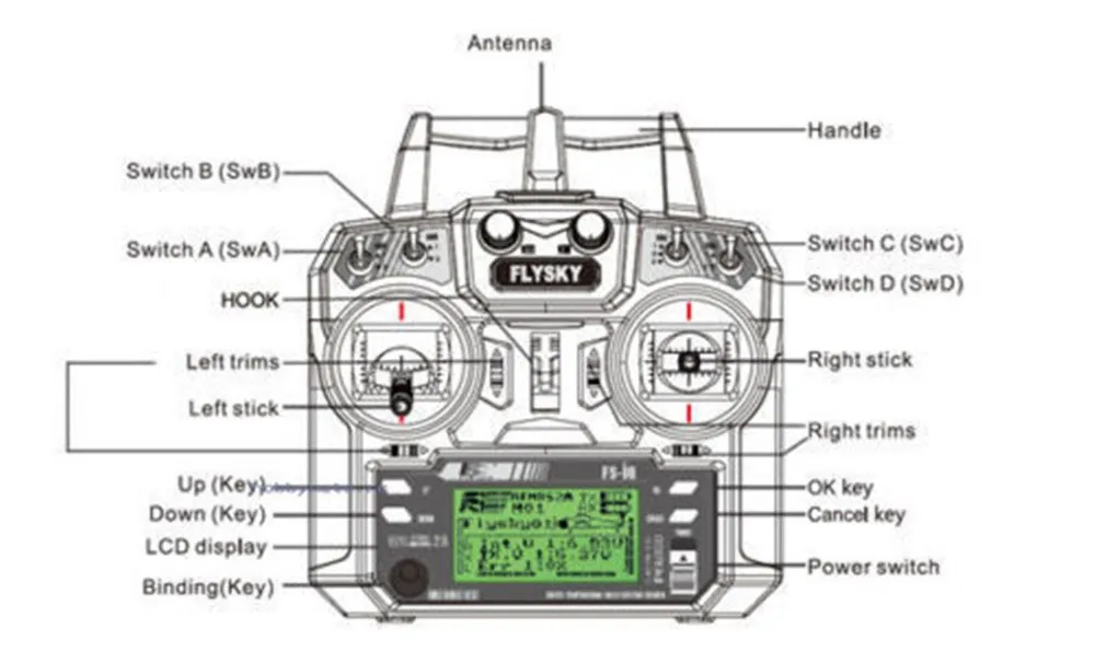 Flysky FSi6 FS I6 2.4G 6ch RC Transmitter Controller with IA10B