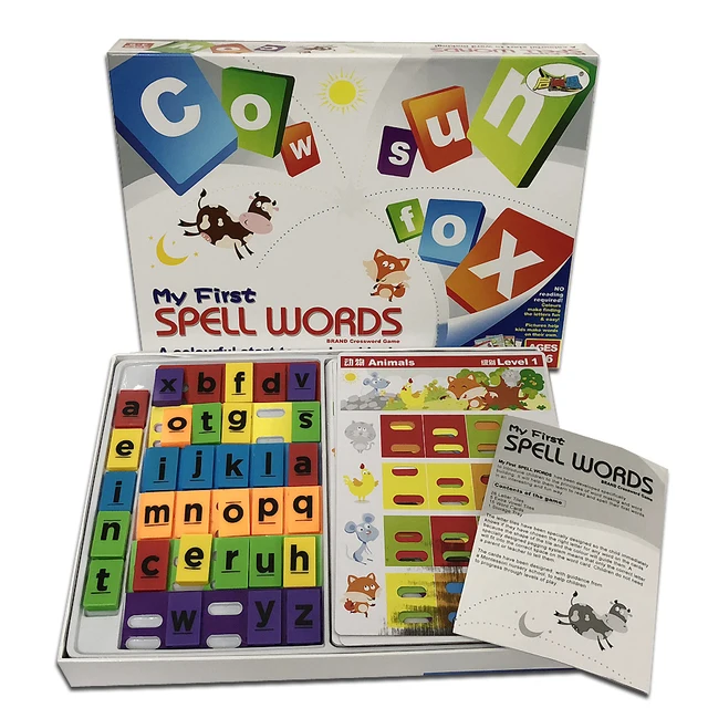 My First Spell Words A Colourful satrt to word making,Children Word Learning Spelling,Color-coded Crossword Game Educational toy 1
