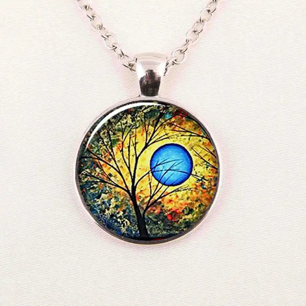 Weeping Willow Tree Necklace Photo Pendant Jewelry Altered Art Gl Dome Cabochon Weeping Willow Tree Necklace Photo Pendant Jewelry Altered Art Gl Dome Cabochon