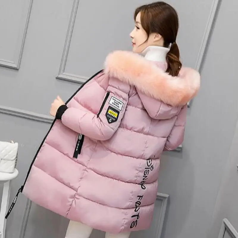 2017 Long Parkas font b Women b font Winter Coat Large Fur Collar font b Jacket