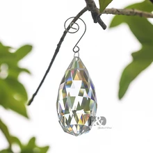 76mm Clear Glass Chandelier Crystal Parts with Hook Hanging Pendant Lighting Sun catcher Rainbow Maker Prisms Window Decoration
