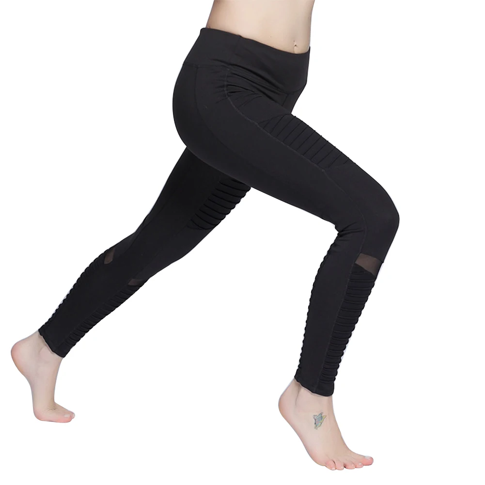 Для женщин брюки тренировки Фитнес узкие леггинсы девятого размера