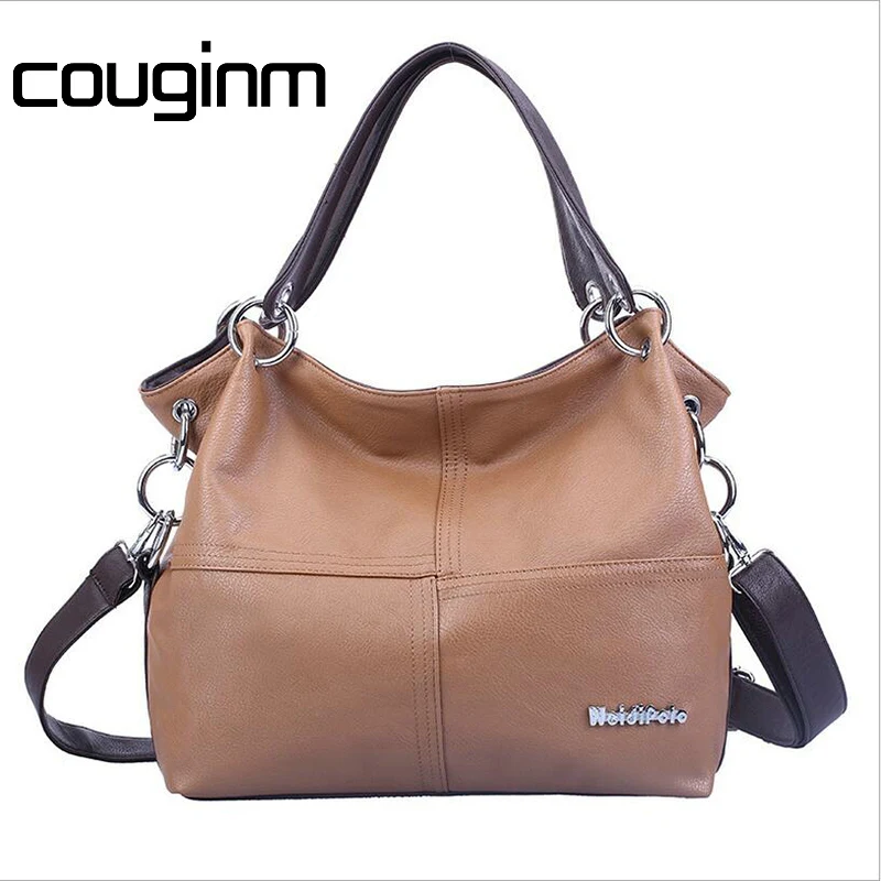 COUGINM Hot Sale Women PU Leather Satchel Handbag Ladies Shoulder Messenger Crossbody Bag Tote Purse Famous Designer Brand new design 2016 hot sale women girl shoulder bag faux leather satchel crossbody weave tote handbag jul15