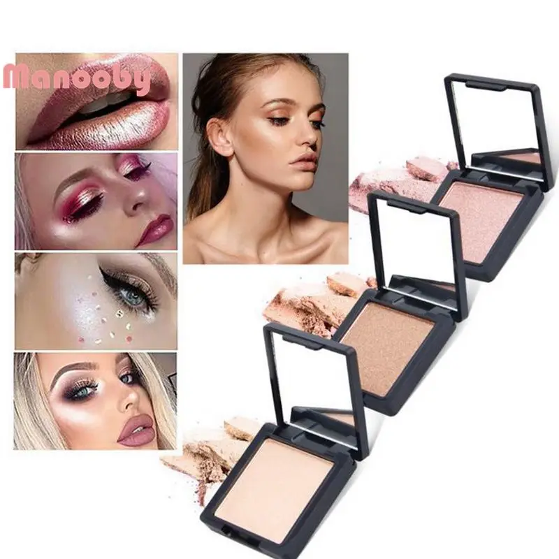 

Manooby Long Lasting Highlighter Professional Makeup Face Powder Single Colors Bronzer Highlighters Powder Palette New Cosmetics
