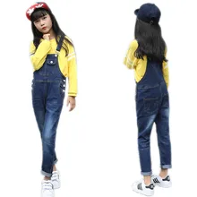 Демисезонный, джинсовый комбинезон для детей, джинсовые комбинезоны, джинсы, детские джинсовые штаны для девочек для детей в Корейском стиле в ковбойском стиле с карманами верхняя одежда E416