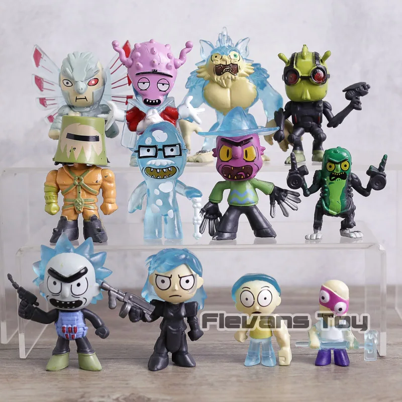 

12pcs/set Rick and Morty Figure Doll Rick Morty Pickle Rick Cucumber PVC Action Figure Model Toys for Kids Gifts