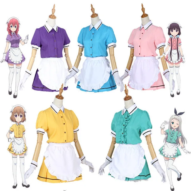 Аниме смесь S Maid Sakuranomiya Maika Hinata Kaho платье Косплей Костюм Полный комплект + перчатки
