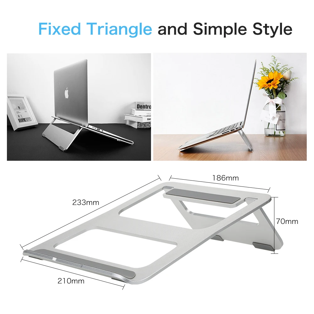  Ergonomic Design Aluminum Alloy Laptop Stand Desk Dock Holder Bracket Cooler Cooling Pad Foldable f