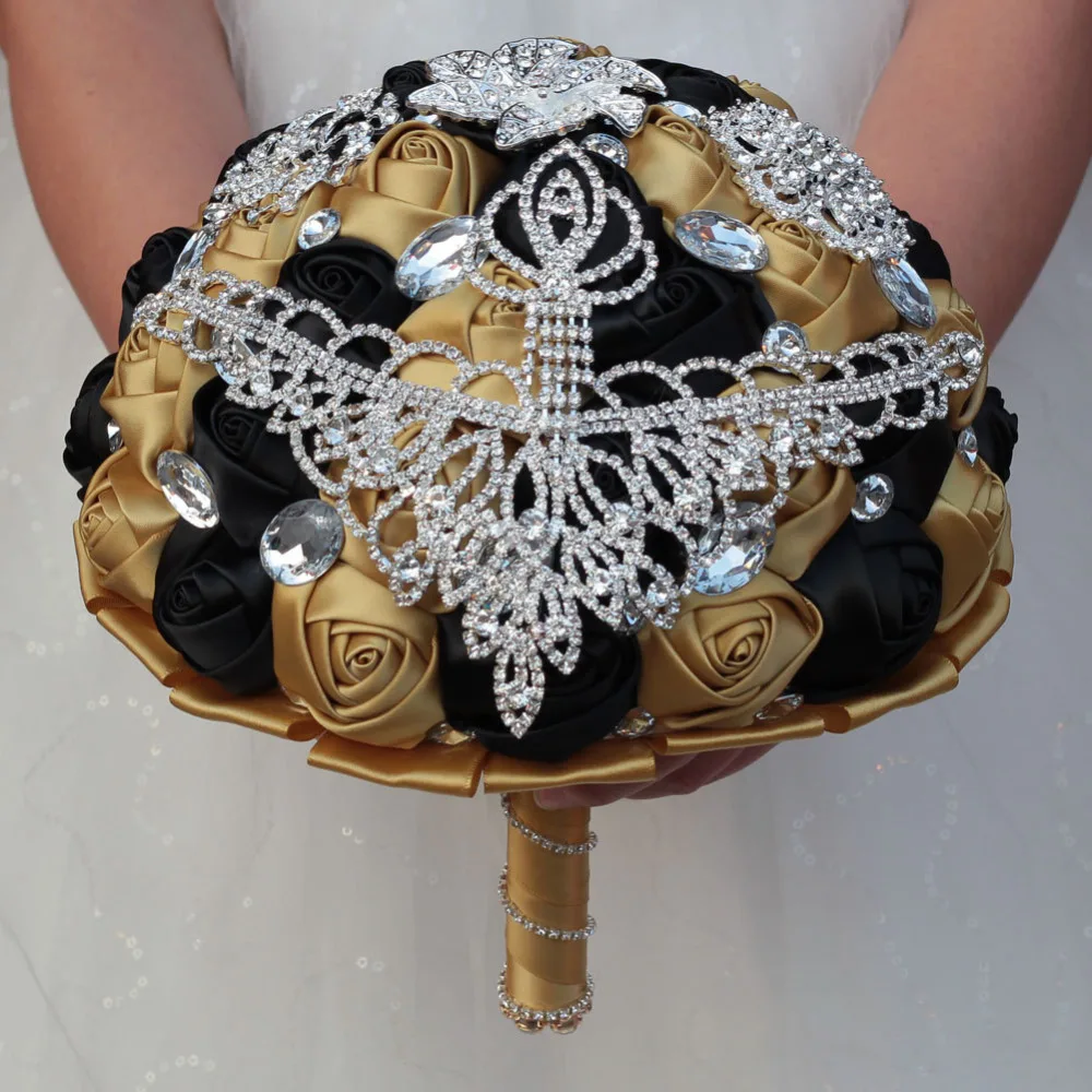 Luxury Crystal Rhinestone Bridal Wedding Bouquet Brooch Bride Holding Flower HOT 