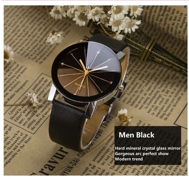 Высокое качество кварцевые часы поступление мужская и женская циферблат часов кожаный браслет наручные часы Геометрия спортивные часы с